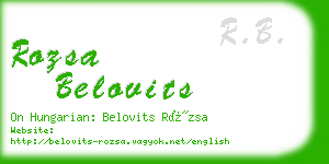 rozsa belovits business card